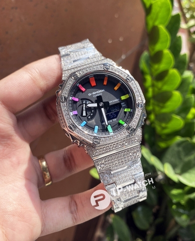G-Shock GA-2100SKE-7A AP Custom Full Đá Mặt và Dây x Rainbow (Special)