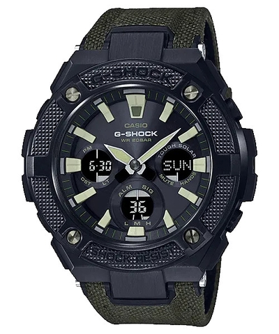 G-Shock GST-S130BC-1A3 Vỏ Thép | Dây Vải | GST-S130BC-1A3DR Pin Năng Lượng Mặt Trời