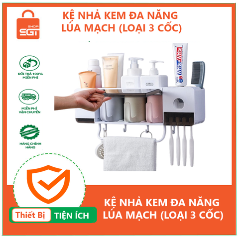 Kệ nhả kem đa năng lúa mạch (loại 3 cốc)