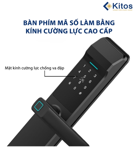 Khóa cửa thông minh vân tay  Kitos KT G300 Plus (App điện thoại)