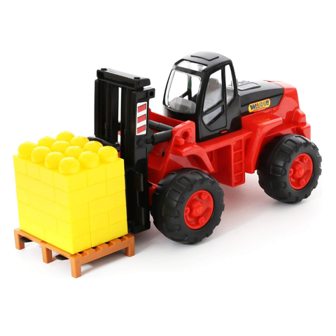 Xe tải nâng kèm bộ xếp hình – Wader Toys