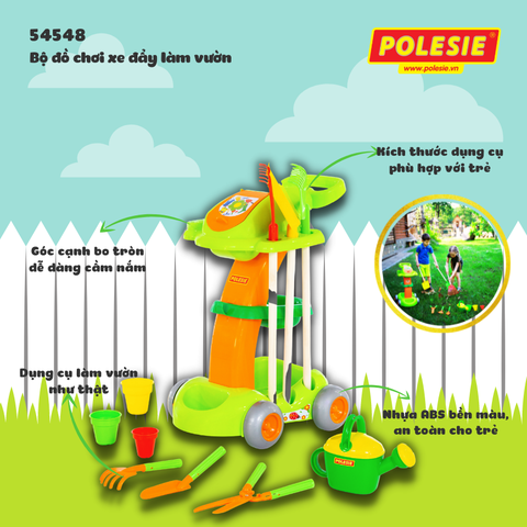 Bộ đồ chơi làm vườn - kèm xe đẩy - Polesie Toys