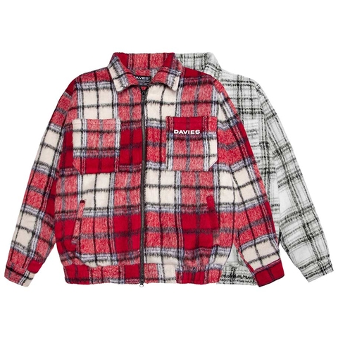 Áo khoác nỉ flannel jacket form boxy local brand DAVIES Double Zip