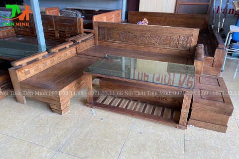 Bộ bàn ghế góc gỗ Sồi