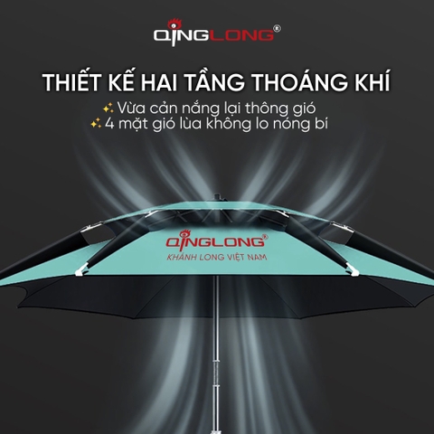 Ô QingLong Xanh Mint Trơn 2.4m (305)