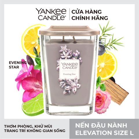 Nến thơm Yankee Candle, Nến ly vuông size L, Mùi Evening Star