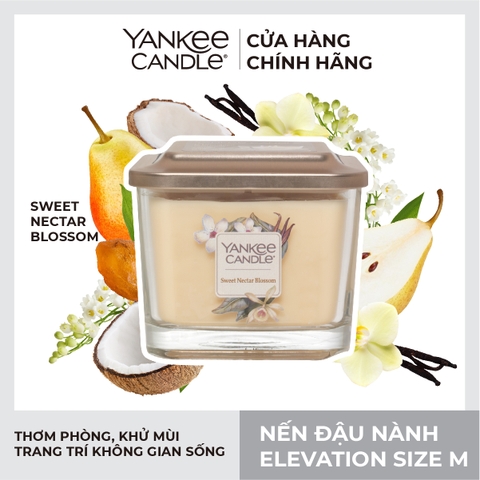 Nến thơm Yankee Candle, Nến ly vuông size M, Mùi Sweet Nectar Blossom