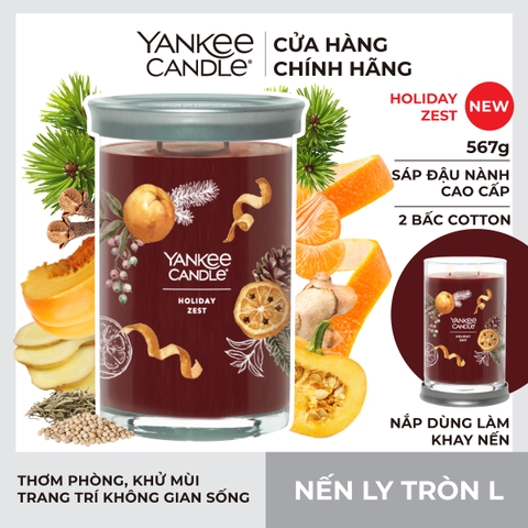 Nến thơm Yankee Candle, Nến ly tròn size L, Mùi Holiday Zest