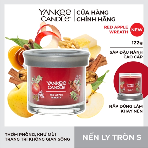 Nến thơm Yankee Candle, Nến ly tròn size S, Mùi Red Apple Wreath