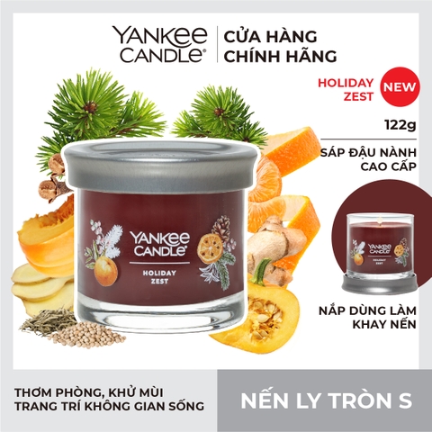 Nến thơm Yankee Candle, Nến ly tròn size S, Mùi Holiday Zest