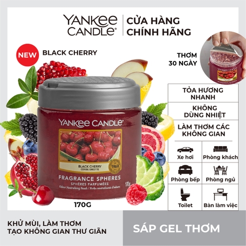 Tinh dầu khuếch tán hương thơm dạng gel Yankee Candle, Sáp gel thơm, Mùi Black Cherry