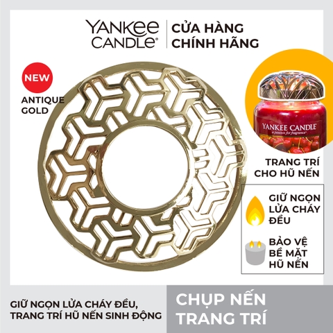 Chụp nến Yankee Candle, chụp nến trang trí, phụ kiện nến, mẫu Antique Gold