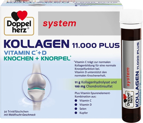 KOLLAGEN 11.000 PLUS DOPPELHERZ XƯƠNG KHỚP - COLLAGEN THUỶ PHÂN DẠNG NƯỚC