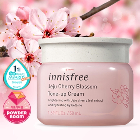 Kem Dưỡng Trắng Da Nâng Tone Tức Thì Innisfree Jeju Cherry Blossom Tone-Up Cream