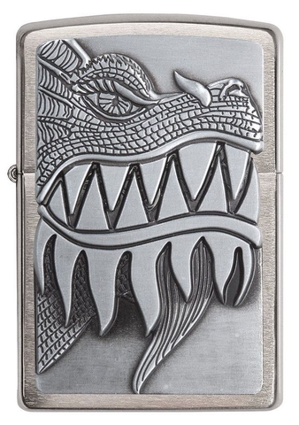 Zippo 28969 – Zippo Dragon Lighters – Fire Breathing Dragon Emblem Brushed Chrome