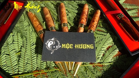 BÚT GỖ NU HUYẾT LONG CAO CẤP NGÒI XOÁY - MỘC HƯƠNG SHOP