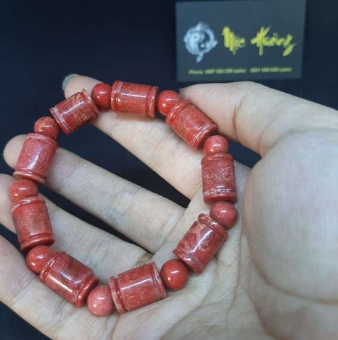 Vòng Tay San Hô Đỏ Tự Nhiên Đốt Trúc 10mm Việt Nam Loại VIP