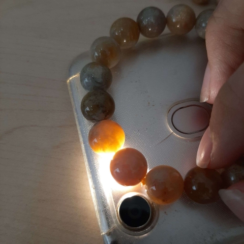 Vòng San Hô Hóa Thạch Tự Nhiên Thấu Quang Vip 12mm