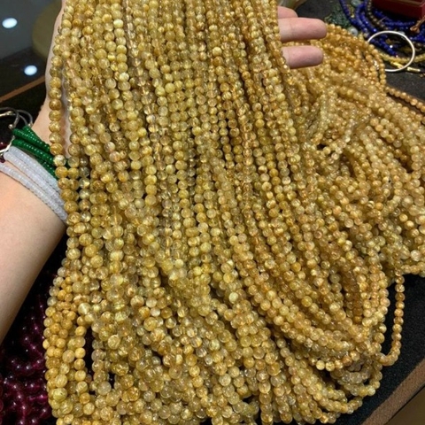 Vòng đá Thạch Anh Tóc Vàng tự nhiên quấn tay 4-6mm