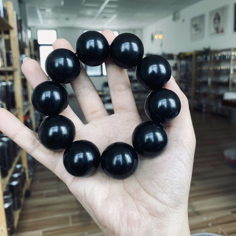 Vòng Tay Gỗ Mun Sừng Khánh Hòa Núi Rừng 25mm