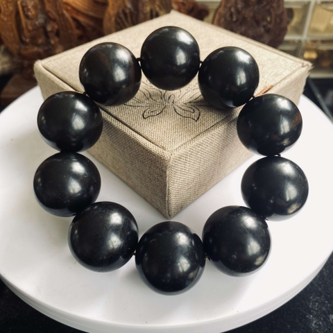 Vòng Tay Gỗ Mun Sừng Khánh Hòa Núi Rừng 25mm