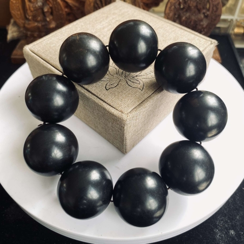 Vòng Tay Gỗ Mun Sừng Khánh Hòa Núi Rừng 30mm