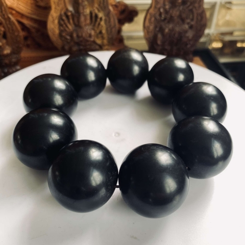 Vòng Tay Gỗ Mun Sừng Khánh Hòa Núi Rừng 30mm
