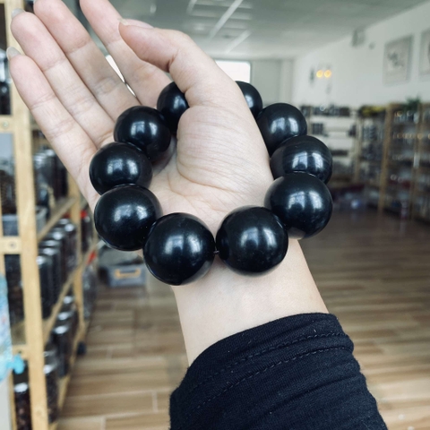 Vòng Tay Gỗ Mun Sừng Khánh Hòa Núi Rừng 25mm