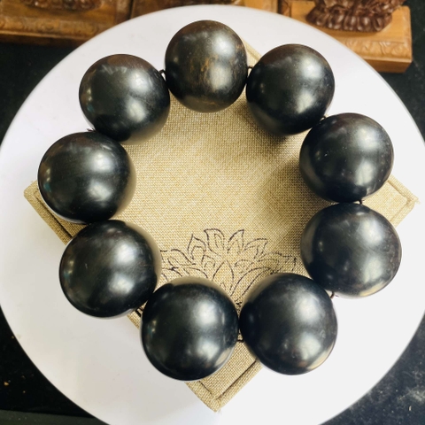 Vòng Tay Gỗ Mun Sừng Khánh Hòa Núi Rừng 30mm