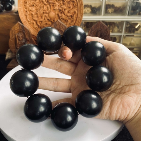 Vòng Tay Gỗ Mun Sừng Khánh Hòa Núi Rừng 30mm