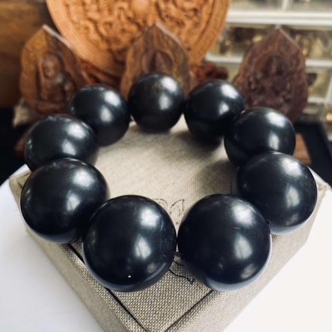 Vòng Tay Gỗ Mun Sừng Khánh Hòa Núi Rừng 30mm