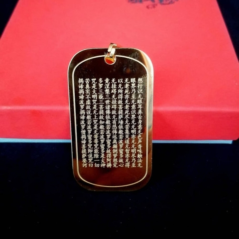 Mặt dây chuyền bát nhã tâm kinh chính hãng mạ vàng 24k