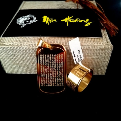 Mặt dây chuyền bát nhã tâm kinh chính hãng mạ vàng 24k