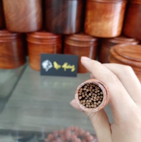 Combo 15g Nhang Trầm Hương Không Tăm + Hộp gỗ xông, hộp gỗ trúc đựng nhang