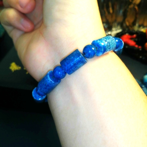 Vòng San Hô Xanh Tự Nhiên Đốt Trúc 8mm