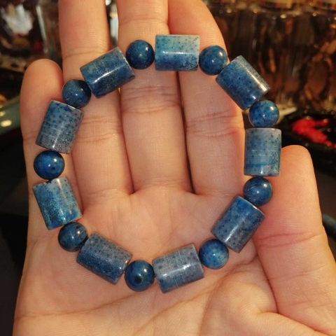 Vòng San Hô Xanh Tự Nhiên Đốt Trúc 8mm