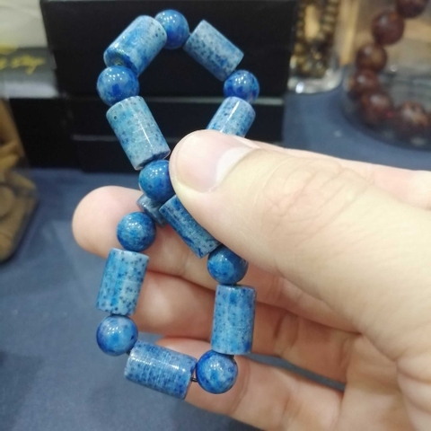 Vòng San Hô Xanh Tự Nhiên Đốt Trúc 8mm