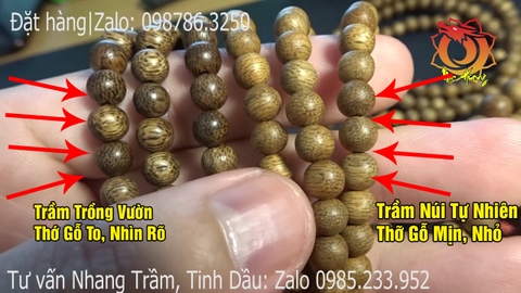Chuỗi 6mm 108 Hạt Trầm Hương Tốc Núi Rừng Tự Nhiên Việt Nam