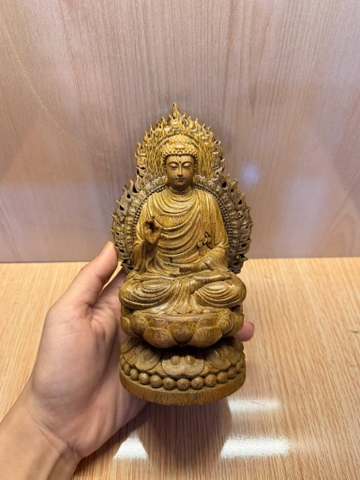 Tượng Gỗ Trầm Hương Phật Tổ Như Lai Để Xe