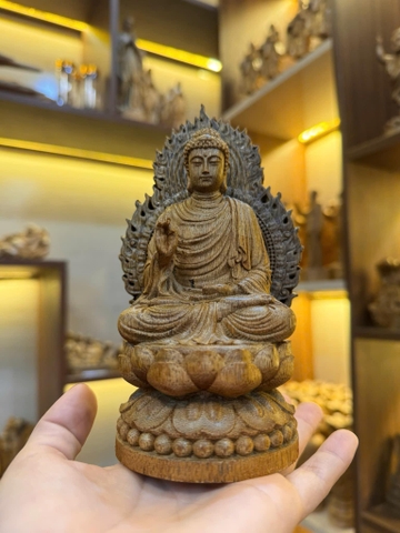 Tượng Gỗ Trầm Hương Phật Tổ Như Lai Để Xe
