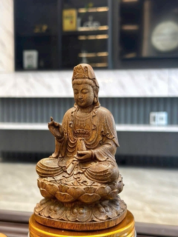 Tượng Gỗ Trầm Hương Quan Âm Bồ Tát Ngồi