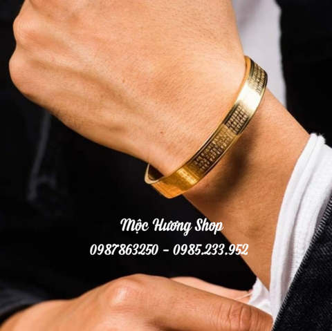 Combo Bộ 3 Nhẫn + Vòng + Mặt bát nhã tâm kinh chính hãng mạ vàng 24k