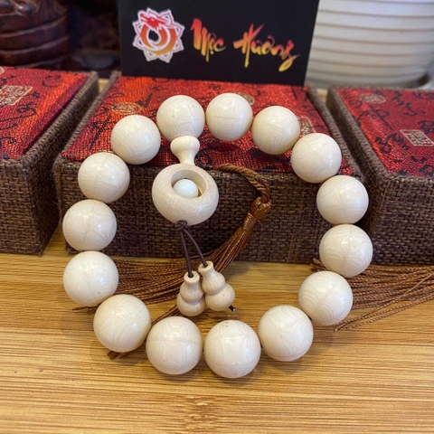 Vòng Tay Gỗ Bạch Liên Hoa Chọn VIP size 15mm