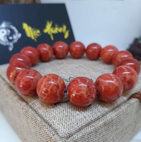 Vòng Tay San Hô Đỏ Tự Nhiên 14mm Việt Nam Loại VIP