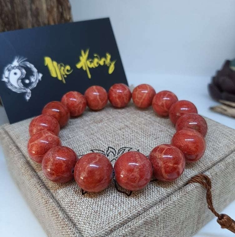 Vòng Tay San Hô Đỏ Tự Nhiên 14mm Việt Nam Loại VIP