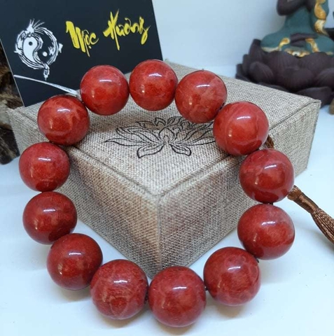 Vòng Tay San Hô Đỏ Tự Nhiên 18mm Việt Nam Loại VIP