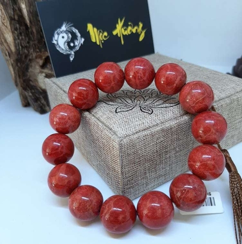 Vòng Tay San Hô Đỏ Tự Nhiên 16mm Việt Nam Loại VIP