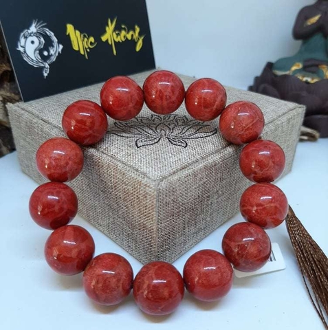 Vòng Tay San Hô Đỏ Tự Nhiên 16mm Việt Nam Loại VIP