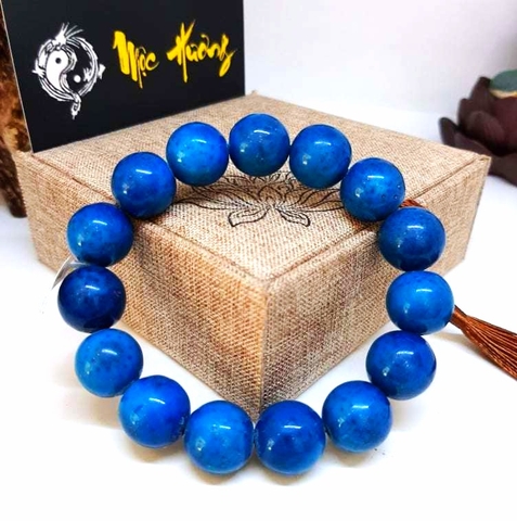 Vòng San Hô Xanh Tự Nhiên 14mm Cao Cấp Siêu Bền