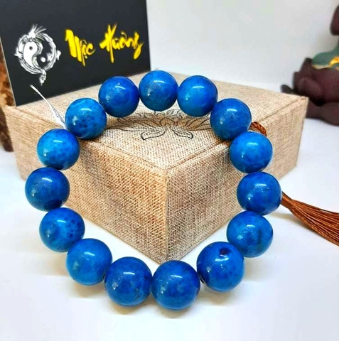 Vòng San Hô Xanh Tự Nhiên 14mm Cao Cấp Siêu Bền